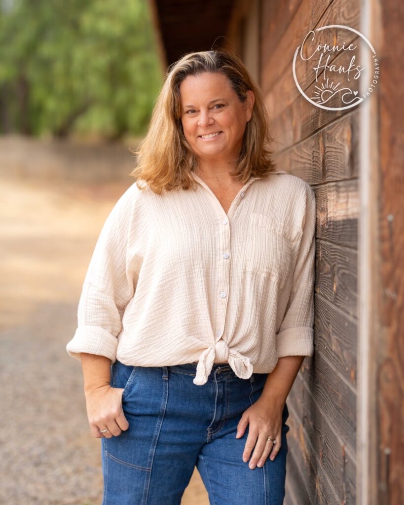 Family photos at Penasquitos Canyon, San Diego, California. Family with teens in wooded tree area, pepper trees, cactus garden, white fencing and rustic vibes.